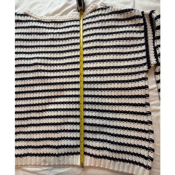 Tommy Hilfiger Women's Cable Knit Sweater Pullover Pocket White Navy XL - Picture 6 of 14